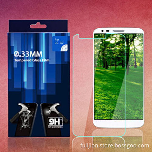 0.15mm/0.2mm/0.33mm/0.4mm anti-crack tempered glass screen protector for LG G2